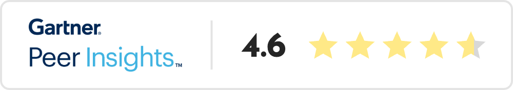 Gartner Peer Insights rating: 4.6 out of 5